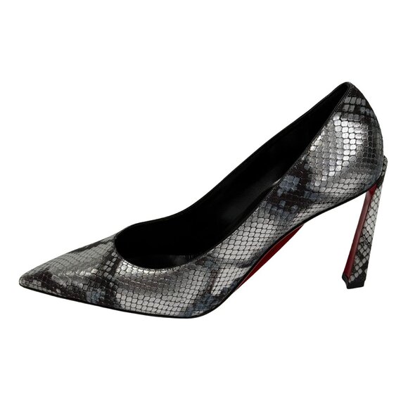 $895 Christian Louboutin silversnake print condra 85 pumps size 11 / 41 - Picture 1 of 5